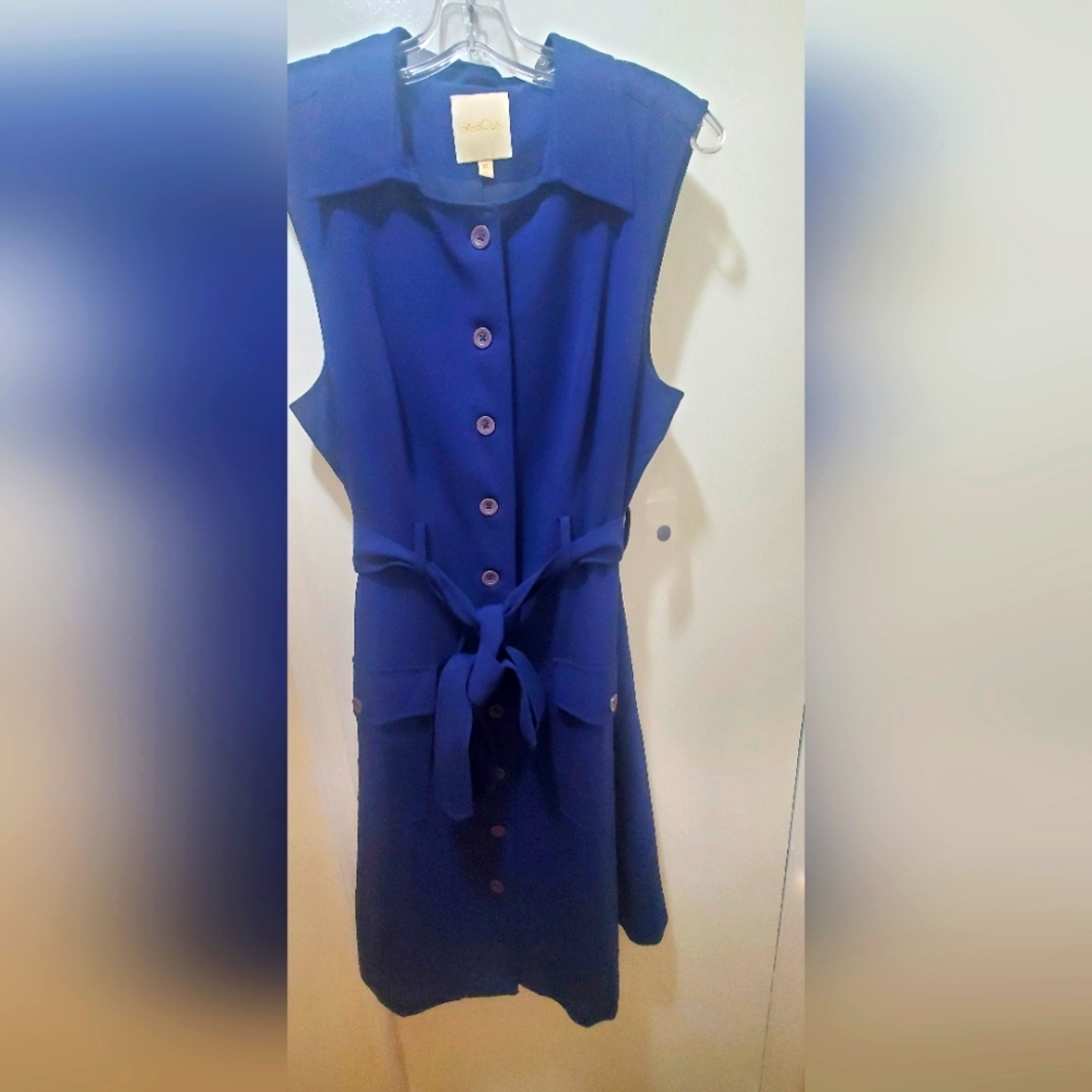 New Without Tag Modcloth Button Down Blue Sleeveless Dress